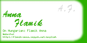 anna flamik business card